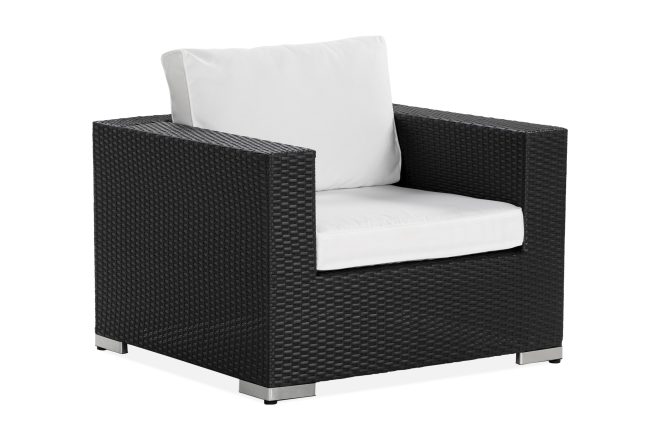 Svart/Vit Loungefåtölj Utomhus Bahamas