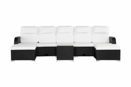 Soffgrupp utomhus tudera med förvaring - svart/vit