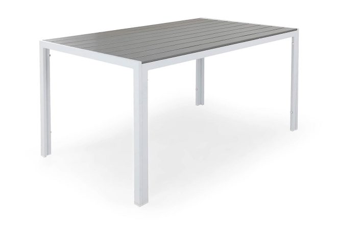 Utebord tunis 150x90 cm - vit|grå