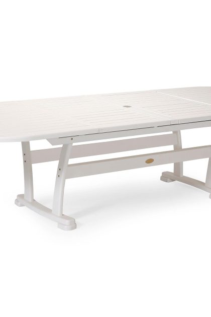 Matbord utomhus amelia förlängningsbart 212x110 cm ovalt vit - hillerstorp