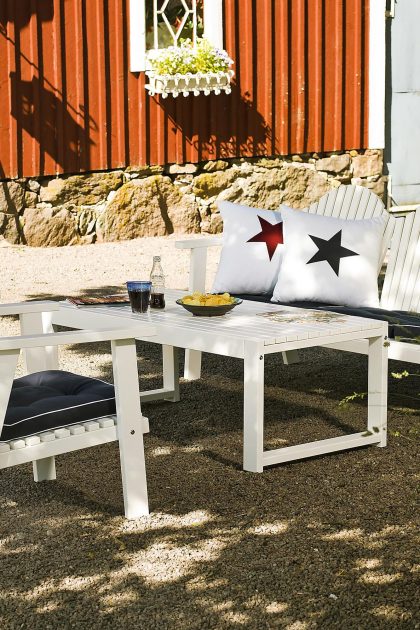 Hillerstorp gotland soffgrupp bord+bullerö soffa+2 fåtöljer - vit