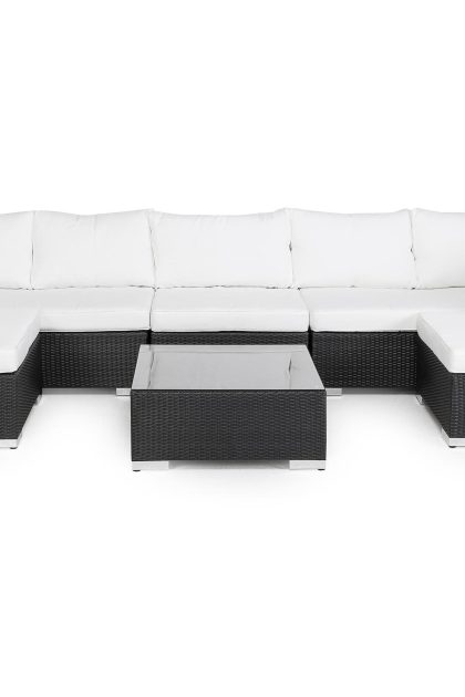 Loungegrupp utomhus bahamas 8-sits divan/bord - svart