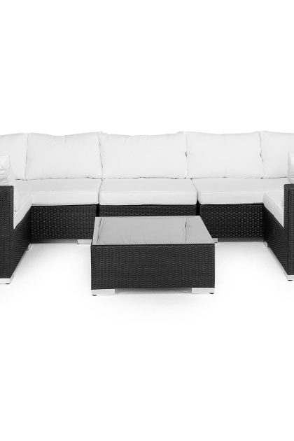 Loungegrupp utomhus bahamas 8-sits divan/bord - svart