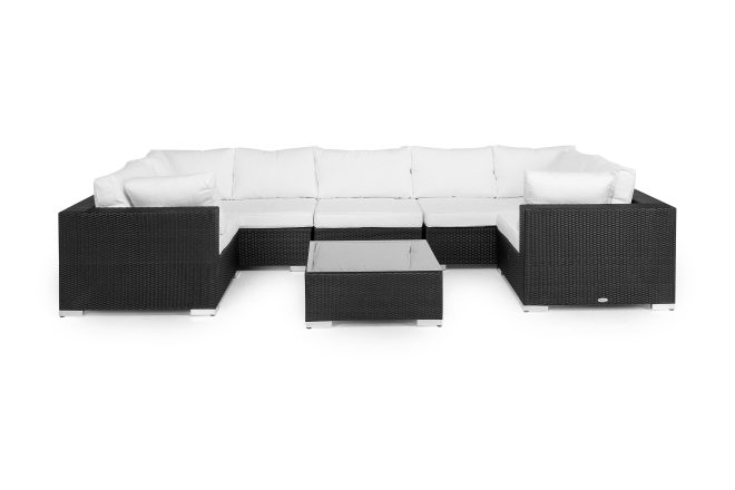 Loungegrupp utomhus bahamas 8-sits divan/bord - svart