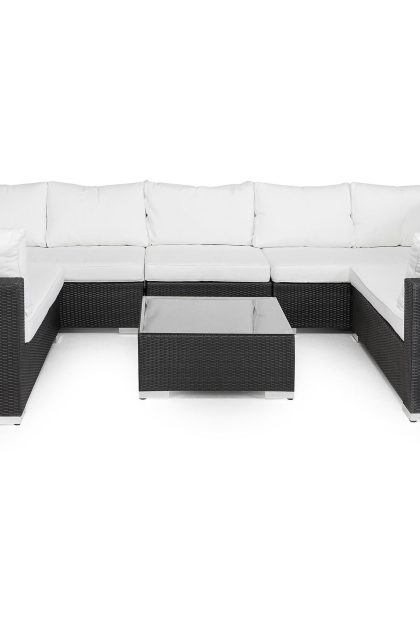 Loungegrupp utomhus bahamas 10-sits divan/bord - svart