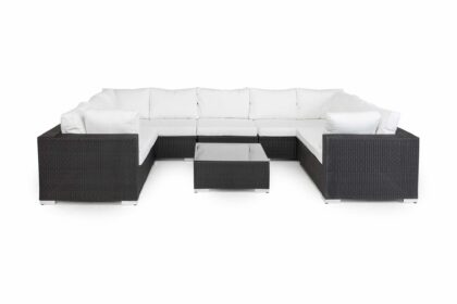 Loungegrupp utomhus bahamas 10-sits divan/bord - svart