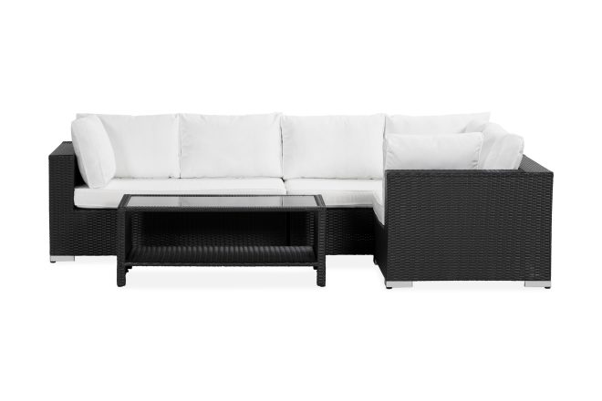 Loungegrupp Utomhus Bahamas 5-sits Bord m Hylla - Svart