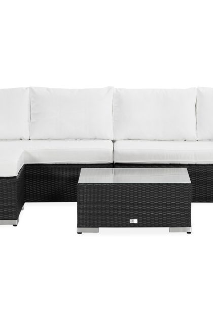 Loungegrupp utomhus bahamas 6-sits 2 divan/bord - svart