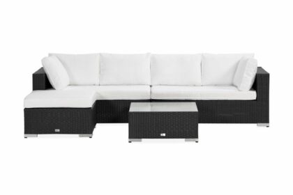 Loungegrupp utomhus bahamas 6-sits 2 divan/bord - svart