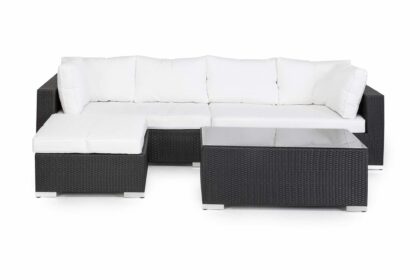 Loungegrupp utomhus bahamas 5-sits bord - divan/bord svart