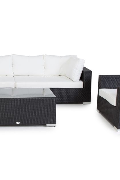 Loungegrupp utomhus bahamas 5-sits bord - fåtölj svart