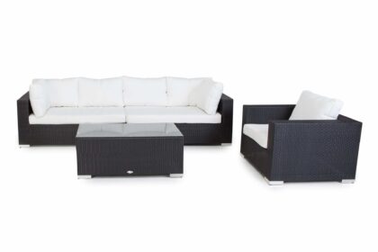 Loungegrupp utomhus bahamas 5-sits bord - fåtölj svart