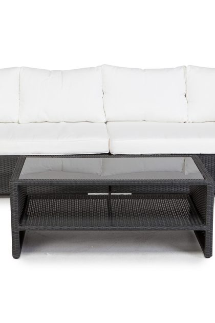 Loungegrupp utomhus bahamas 4-sits bord m hylla - svart