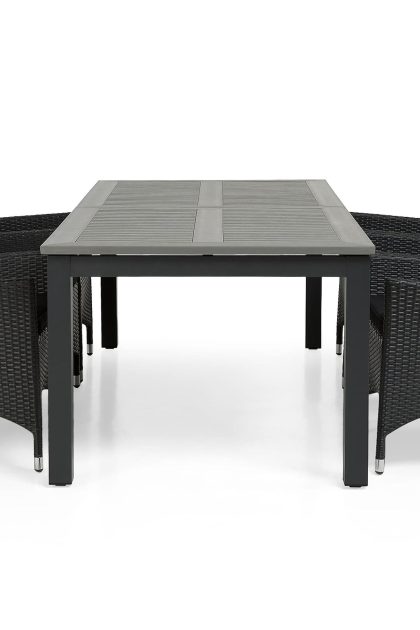 Matgrupp utomhus monaco 220-280 + 6 jenny ställbar fåtölj - svart