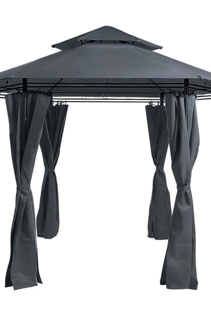 Paviljong dergano sexkantig 350 cm - grå