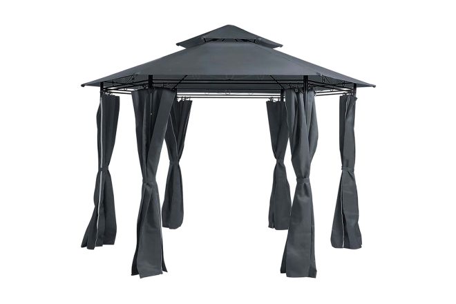 Paviljong dergano sexkantig 350 cm - grå