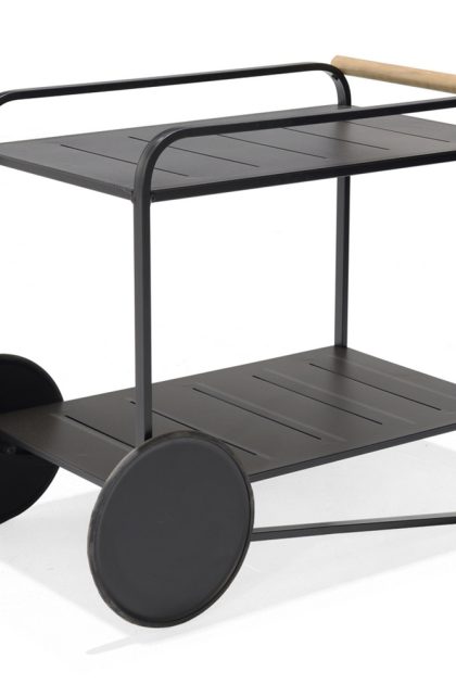 Rullutebord portals 92 cm - svart/trä