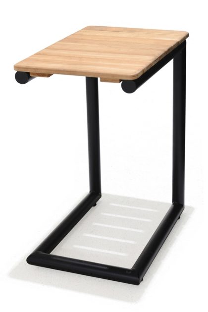 Sidobord utomhus portals 47 cm - svart/trä