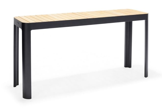 Matbord utomhus portals 143 cm - svart/trä