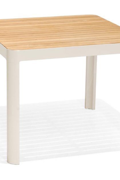 Matbord utomhus portals 95 cm - vit/trä