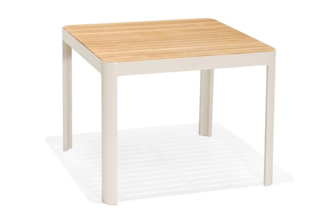 Matbord utomhus portals 95 cm - vit/trä