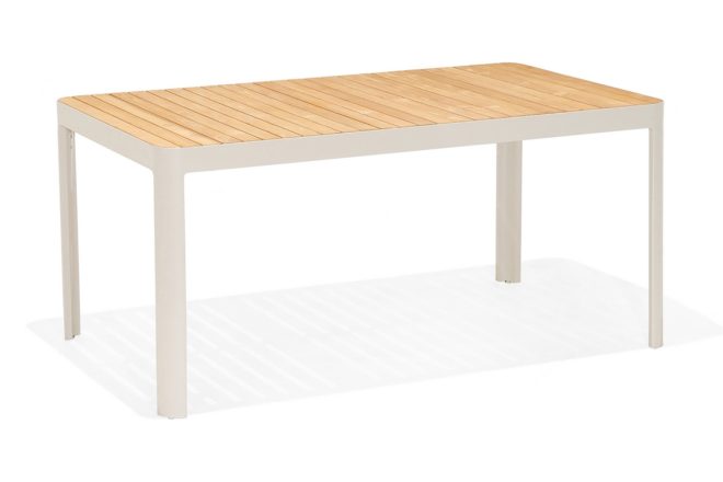 Matbord utomhus portals 161 cm - teak/vit