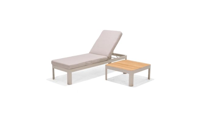 Solsäng portals med dyna 189 cm - vit/trä