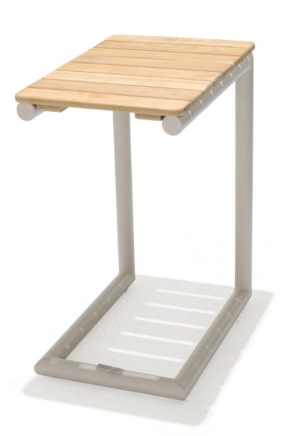 Sidobord utomhus portals 47 cm - vit/trä