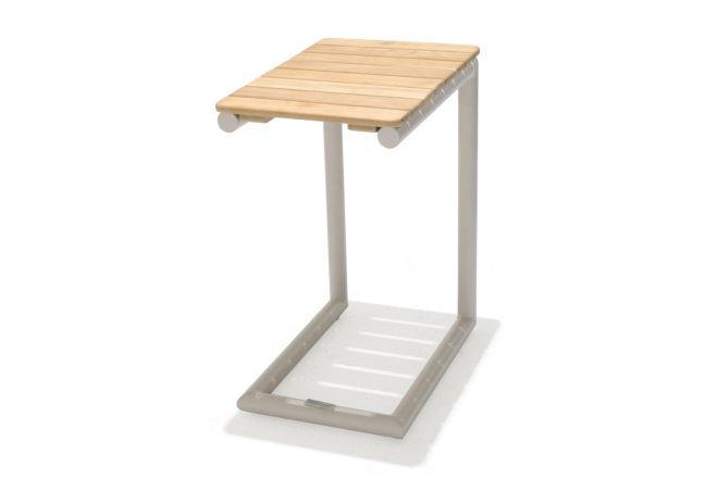 Sidobord utomhus portals 47 cm - vit/trä