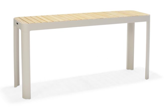 Matbord utomhus portals 143 cm - vit/trä