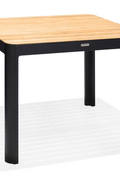 Matbord utomhus portals 95x95 cm - svart/trä
