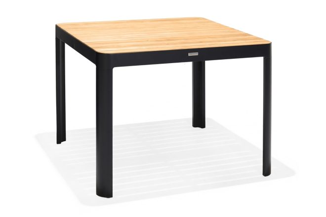 Matbord utomhus portals 95x95 cm - svart/trä