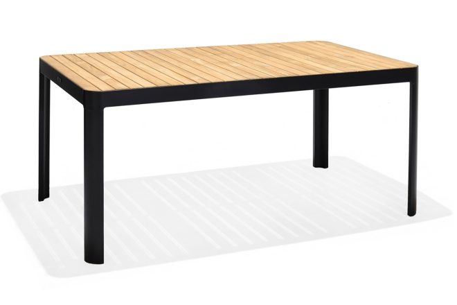 Matbord utomhus portals 161x95 cm - teak/svart