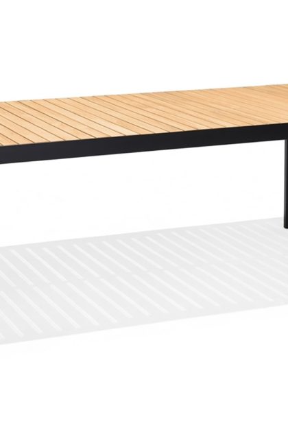 Matbord utomhus portals 209x105 cm - teak/svart