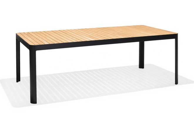 Matbord utomhus portals 209x105 cm - teak/svart