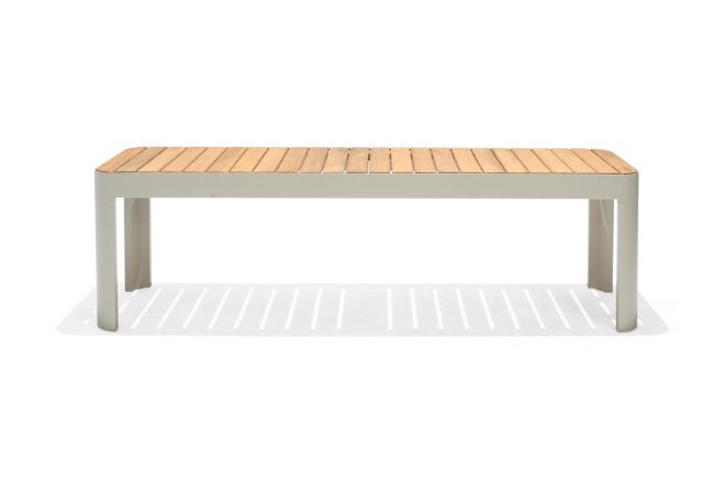 Utebänk portals 143 cm - vit/trä