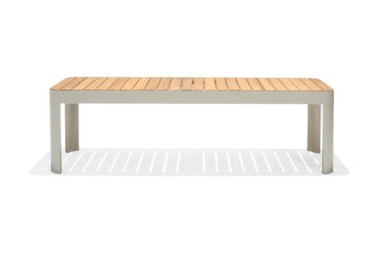 Utebänk portals 143 cm - vit/trä