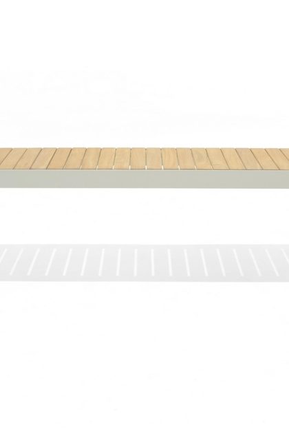 Utebänk portals 182 cm - vit/trä