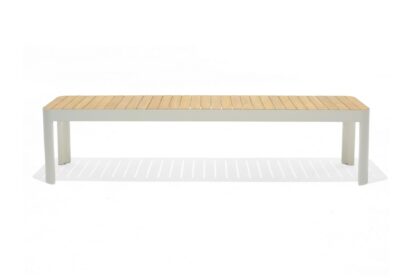 Utebänk portals 182 cm - vit/trä