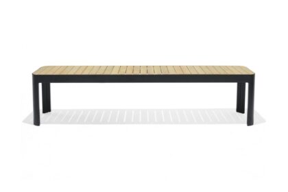 Utebänk portals 182 cm - svart/trä