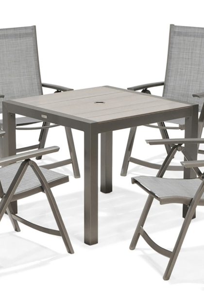 Matgrupp solana 88 cm + 4 positionsstolar - grå
