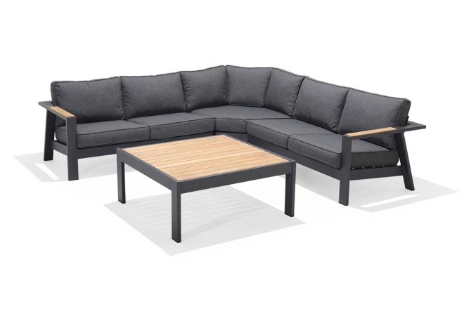 Loungegrupp utomhus palau 5-sits - trä/grå