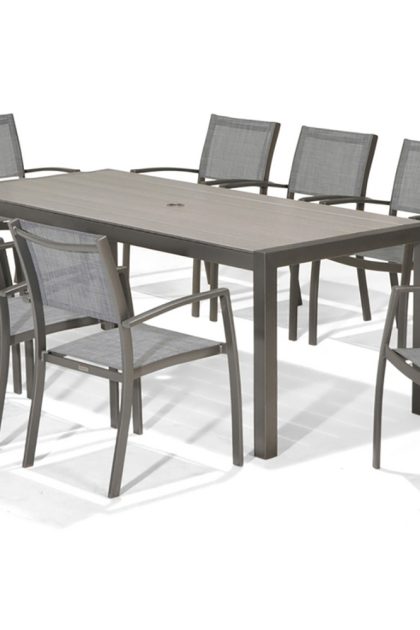 Matgrupp utomhus solana 201 cm + 6 stolar - grå