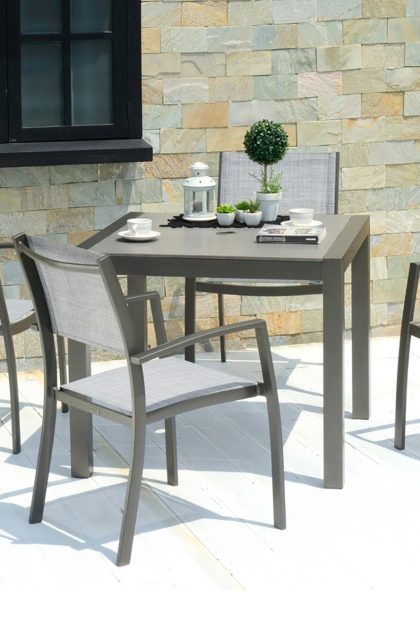 Matgrupp utomhus solana 88 cm + 4 stolar - grå
