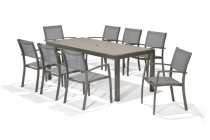 Matgrupp utomhus solana 201 cm + 8 stolar - grå
