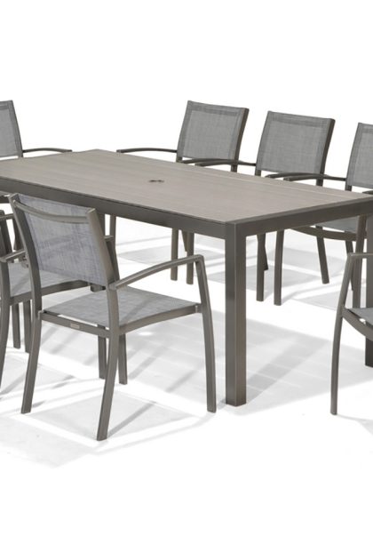Matgrupp utomhus solana 201 cm + 8 stolar - grå
