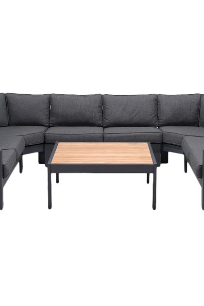 Loungegrupp utomhus palau 8-sits - trä/grå