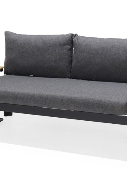 Loungegrupp utomhus portals 2-sits - teak/svart