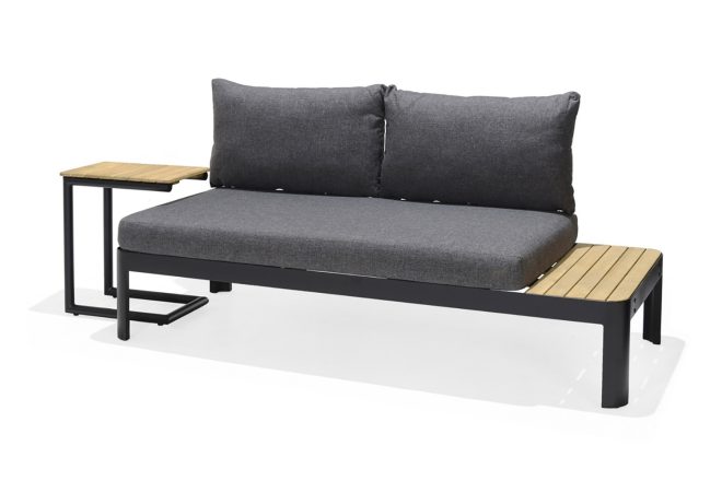 Loungegrupp utomhus portals 2-sits - teak/svart