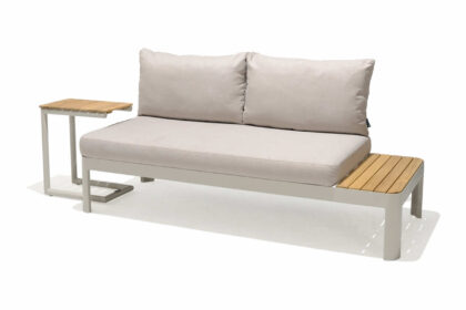 Loungegrupp portals 2-sits - teak/vit